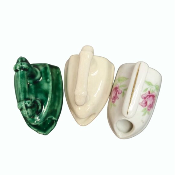 1960s Mini Ceramic Iron Figurines Set Of 5 Floral S&P shakers & more Japan - Picture 6 of 10